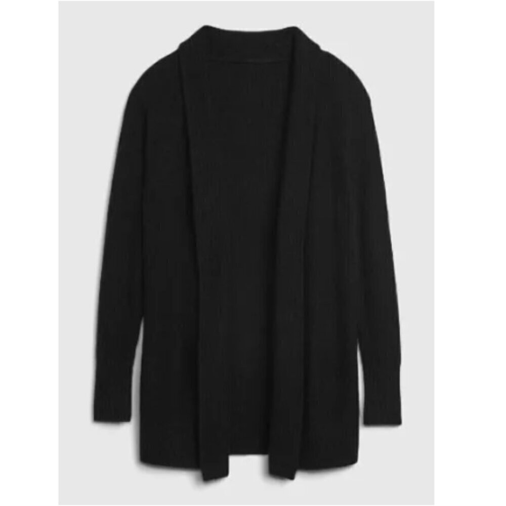GAP Black TRUE SOFT Open Cardigan MERINO WOOL Sweater Size XS #592758 RT$80